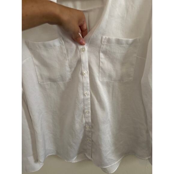 Express Top Women's Small Original Portofino Relaxed Fit Satin Button Up - Picture 4 of 7